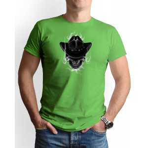 Tricou barbat personalizat, "Skull hat", bumbac, Oktane, verde